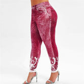 Premium Printed Slim Yoga Leggings - Plus Size Sweatpants