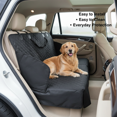 Dog Car Seat Cover, Waterproof Back Seat Protector with Side Flaps, Non‑Slip Scratchproof Hammock for Cars, Trucks & SUVs