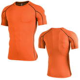 Premium Plus Size Short Sleeve Fitness T-Shirt Orange and black