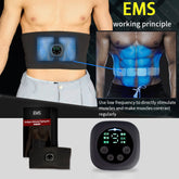 Smart EMS Abdominal Belt – 9-Level USB Rechargeable Muscle Stimulator with LCD Display & 6 Modes-Smart Digital Display Fitness EMS Belt Abdominal Instrument Boxed Abdominal Muscle Trainer Lazy Fitness Artifact