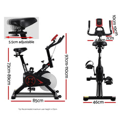 Spin Exercise Bike | Indoor Cycling Home Gym Fitness Machine with Adjustable Resistance