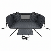 Dog Car Seat Cover with Mesh Window, Waterproof Non‑Slip Scratchproof Hammock with Side Flaps for Cars, Trucks & SUVs