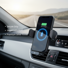 Intelligent Induction Wireless Car Charger - 66w High Power - Silver