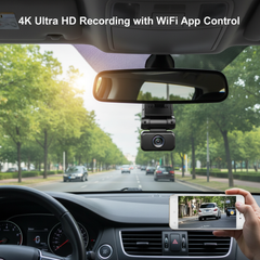 4K Ultra HD Dash Cam with WiFi, Night Vision, Motion Detection & 170° Wide‑Angle Lens – Premium Vehicle Recorder