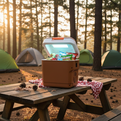 10L Digital Car Fridge Warmer 12V 24V 240V Portable Electric Cooler for Truck Car Home Camping LCD Display Brown