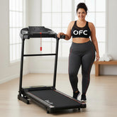 Black Everfit treadmill on a white background
