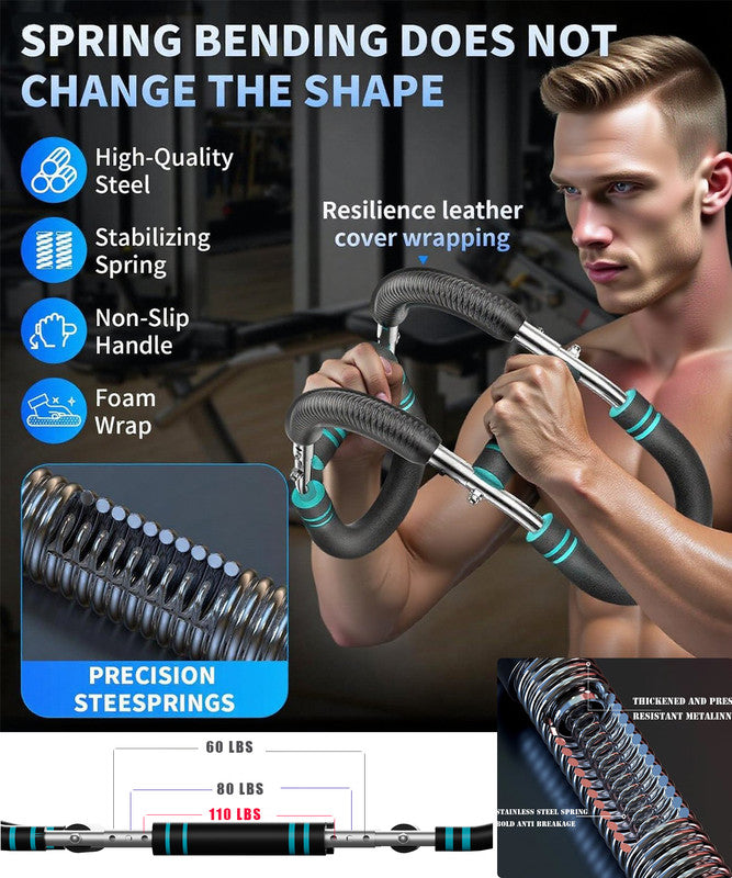 Twister Arm Trainer for Men & Women,60-110lb Adjustable Arm & Chest Workout Equipment,Portable Home Gym Strength Training Machine for Full-Body Toning & Muscle Building