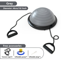 Hemisphere Trainer – Portable Inflatable Balance Trainer, specifically designed for core training, yoga, rehabilitation, and Pilates, equipped with a stable base. Suitable for home gyms, fitness centers, and physical conditioning.(GREY)