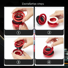 Red Solar-Powered Rotating Car Air Freshener: Space-Themed Dashboard Decor with Ocean Scent & 16 Cologne Pads