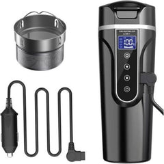 Car Kettle, 12V/24V Car Electric Kettle Heated Water Cup For Car/Truck/Travel, Portable Car Electric Kettle With Lcd