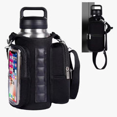 Magnetic Sports Bag with Adjustable Shoulder Strap - Includes Water Bottle Holder and Pocket - for Sports, Workouts, Travel & Work(Black)