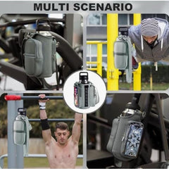 Magnetic Sports Bag with Adjustable Shoulder Strap - Includes Water Bottle Holder and Pocket - for Sports, Workouts, Travel & Work(Black)