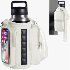 Magnetic Sports Bag with Adjustable Shoulder Strap - Includes Water Bottle Holder and Pocket - for Sports, Workouts, Travel & Work(White)