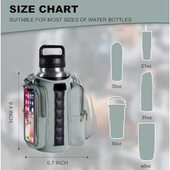 Magnetic Sports Bag with Adjustable Shoulder Strap - Includes Water Bottle Holder and Pocket - for Sports, Workouts, Travel & Work(Gray)