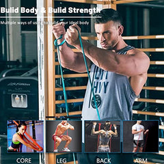 Resistance Bands - Pull-up Bands - Training Bands - Fitness Bands - Set of 5 Bands - 5 Different Resistances - Set for Training, Fitness, Exercises, and Physical Therapy for Men and Women - Includes Carrying Bag