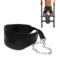 Seektop Weighted Pull Up Dip Belt With Chain (100kg Capacity) - Home Gym Strength Training Waist Belt, Black Eva Material