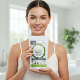 Package of Organic Pure Moringa Powder on a white background