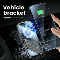 15w Fast Car Vent Wireless Charger with Intelligent Induction - Tarnish
