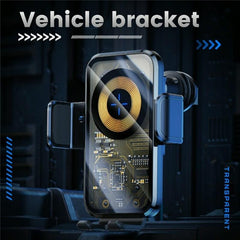 15w Fast Car Vent Wireless Charger with Intelligent Induction - Silver