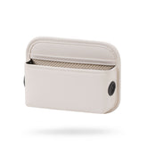 Beige PU Leather Car Storage Organizer with Dual Charging Holes and Inner Mesh Pocket, Multi-functional Door Handle Hanging Bag for Phones and Accessories, Lightweight and Durable