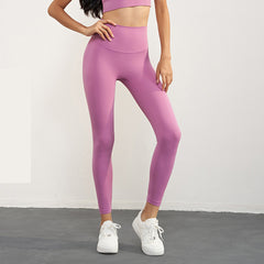 Size XL Pink High-Waisted Seamless Yoga Pants for Women - Tummy Control, Butt Lifting & Back Waistband Pocket