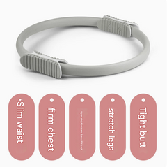 2 PCS Grey 38cm Pilates Ring Circle with Comfort Foam Handles for Core & Muscle Toning