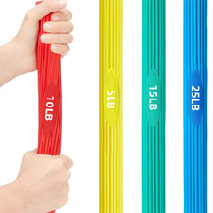 Multifunctional Resistance Bar Set | Yoga Fitness Toning Tool, Muscle Relaxation, Grip Strength Improvement | 3-Piece Set with Stretching and Recovery Features (10LB、15LB、25LB)