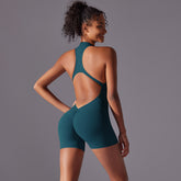 Size M Dark Green High-Impact Seamless Bodysuit - Nude Feel Yoga & Fitness Romper