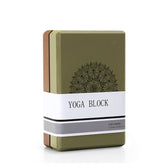 Olive Green/Brown High-Density EVA Foam Yoga Block for Support & Stability - Lightweight Non-Slip Brick for Yoga, Pilates & Stretching
