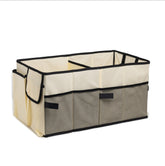 Beige Car Trunk Storage Box - Foldable Organizer