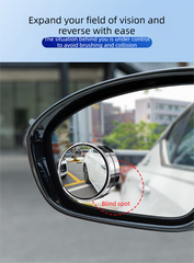 2Pcs Car Blind Spot Mirrors Suction Cup Vacuum Adsorption 360 Adjustable Round Rear View Convex Mirror Waterproof White Frame for Cars SUVs
