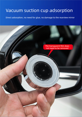 2Pcs Car Blind Spot Mirrors Suction Cup Vacuum Adsorption 360 Adjustable Round Rear View Convex Mirror Waterproof White Frame for Cars SUVs