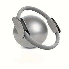 Grey Professional Pilates Ring & Yoga Ball Set - Multipurpose Home Fitness Equipment for Whole-Body Core Training & Pelvic Floor Strengthening