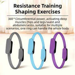 Grey Professional Pilates Ring & Yoga Ball Set - Multipurpose Home Fitness Equipment for Whole-Body Core Training & Pelvic Floor Strengthening