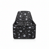 Black bone print Portable Pet Car Seat for Dogs and Cats - Adjustable Car Seat Cover, Pet Travel Car Carrier with Safety Belt