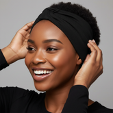 Wide Turban Headband 5-Pack - Elastic Yoga & Sports Hair Wrap for Women Black