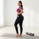 Black High-Waist Seamless Yoga Leggings with Pockets - Ultra Soft & Quick-Dry Workout Tights