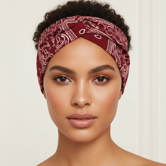 5-PCS Cashew nuts are red Women's Extra Wide Turban Headband - Elastic Yoga & Sports Hair Wrap