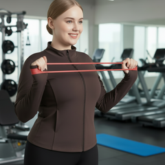 Slim Fit Yoga Jacket - Full Zip Workout Jacket with Thumbholes for Women