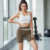 Block High-Waist Yoga Shorts - Seamless Scrunch Butt Anti-Chafing Workout Shorts