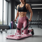 Automatic Rebound Ab Roller Board - Foldable Core Trainer with Resistance Bands & Timer