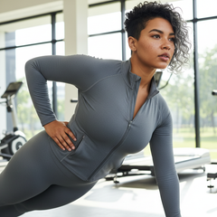 Slim Fit Yoga Jacket - Full Zip Workout Jacket with Thumbholes for Women