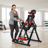 inversion table black and red - 180-degree gravity inverter for back pain relief and spinal decompression therapy