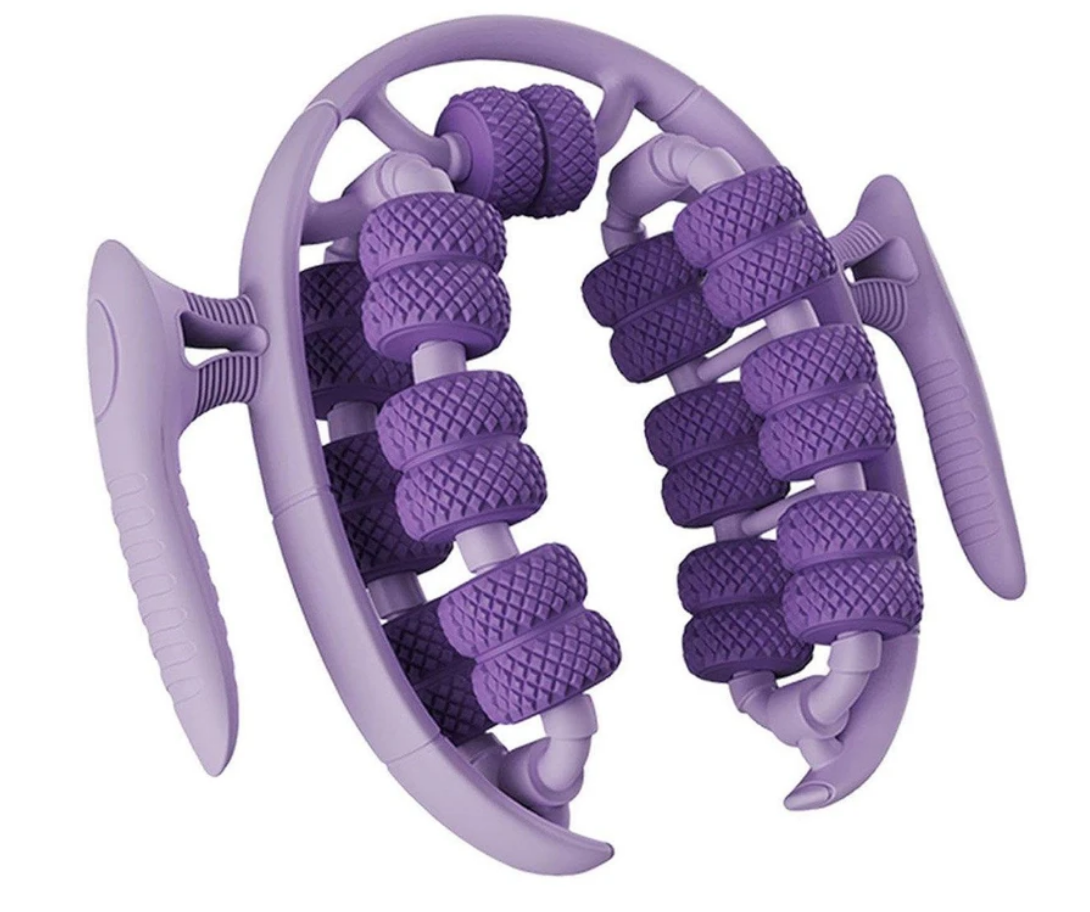 Fitness Roller, 26-Round Leg Massager Ring, Leg Roller Calf Muscle Relaxation, Yoga Wheel, Deep Tissue Massage for Improved Circulation and Muscle Tone Purple