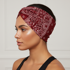 5-PCS Cashew nuts are red Women's Extra Wide Turban Headband - Elastic Yoga & Sports Hair Wrap