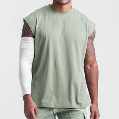 Premium Plus Size Sleeveless Fitness Vest - Loose Cotton Waistcoat Fruit Green
