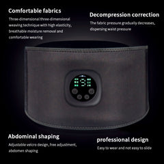 Smart EMS Abdominal Belt – 9-Level USB Rechargeable Muscle Stimulator with LCD Display & 6 Modes-Smart Digital Display Fitness EMS Belt Abdominal Instrument Boxed Abdominal Muscle Trainer Lazy Fitness Artifact