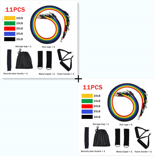 Fitness Rally Elastic Rope Resistance Band 2 sets 11pcs