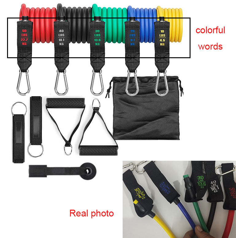 Fitness Rally Elastic Rope Resistance Band 150 pounds color words