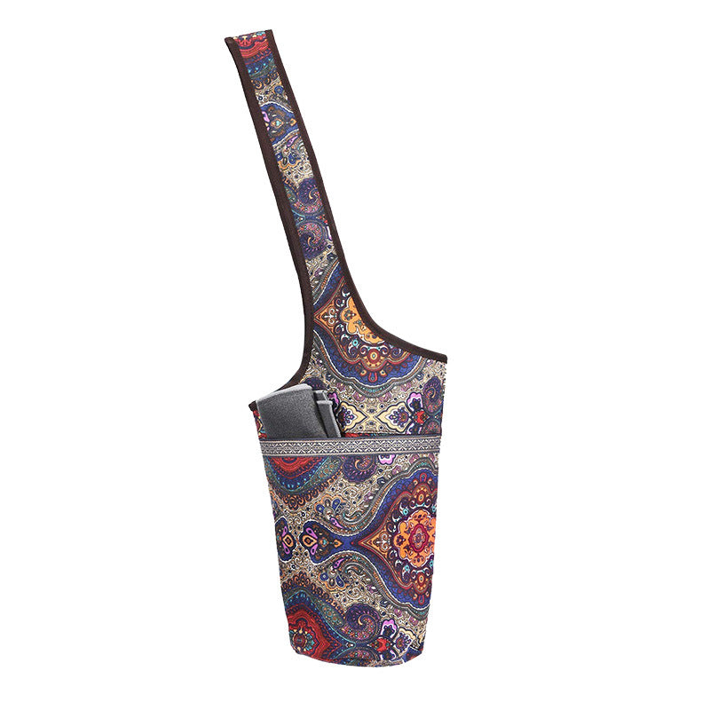 Yoga Mat Bag Shoulder Printed Canvas Yoga Backpack Canvas Bag D